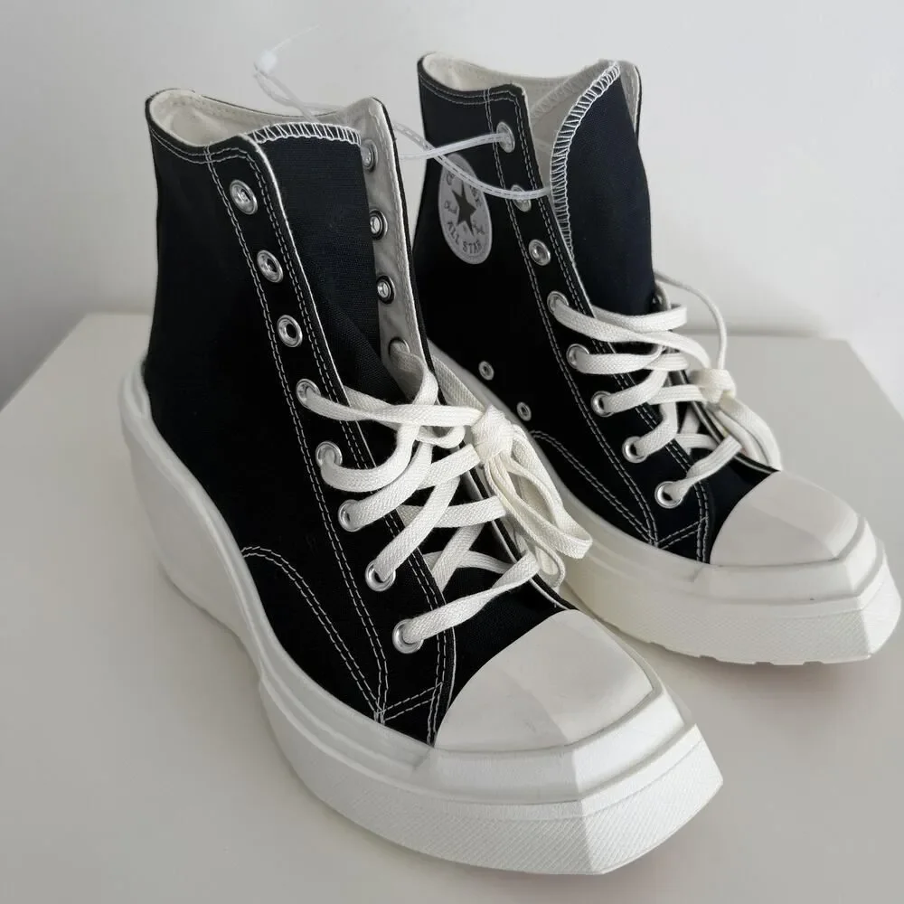 Converse Chuck 70 De‎ Luxe Wedge Shoes Womens 8 Black Platform A06478C EU 39
